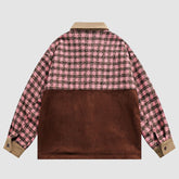 Chaqueta de patchwork con estampado de cuadros